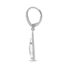 2.08CT DIAMOND & WHITE TOPAZ 14K WHITE GOLD TEAR DROP LEVERBACK HANGING EARRINGS