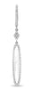 3.53CT DIAMOND & AAA WHITE TOPAZ 14KT WHITE GOLD OVAL ELONGATED HANGING EARRINGS
