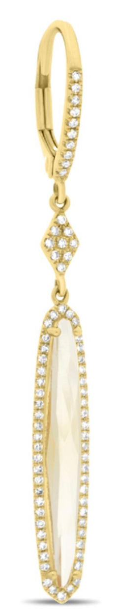2.85CT DIAMOND & AAA CITRINE 14KT WHITE GOLD 3D OVAL ELONGATED HANGING EARRINGS