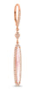 2.84CT DIAMOND & AAA PINK AMETHYST 14K ROSE GOLD OVAL ELONGATED HANGING EARRINGS