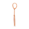 2.84CT DIAMOND & AAA PINK AMETHYST 14K ROSE GOLD OVAL ELONGATED HANGING EARRINGS