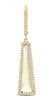 5.94CT DIAMOND & WHITE TOPAZ 14K YELLOW GOLD TRILLION ELONGATED HANGING EARRINGS