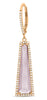 4.6CT DIAMOND & PINK AMETHYST 14KT ROSE GOLD TRILLION ELONGATED HANGING EARRINGS