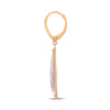 4.6CT DIAMOND & PINK AMETHYST 14KT ROSE GOLD TRILLION ELONGATED HANGING EARRINGS