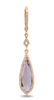 4.6CT DIAMOND & PINK AMETHYST 14K ROSE GOLD TEAR DROP LEVERBACK HANGING EARRINGS