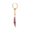 4.6CT DIAMOND & PINK AMETHYST 14K ROSE GOLD TEAR DROP LEVERBACK HANGING EARRINGS