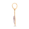 3.93CT DIAMOND & AAA AMETHYST 14K ROSE GOLD TEAR DROP LEVERBACK HANGING EARRINGS
