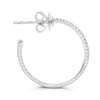 ESTATE 0.14CT DIAMOND 14KT WHITE GOLD 3D CLASSIC ROUND HOOP HANGING EARRINGS