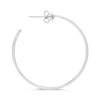 ESTATE LARGE .36CT DIAMOND 14KT WHITE GOLD 3D CLASSIC FUN HOOP HANGING EARRINGS
