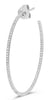 ESTATE LARGE .36CT DIAMOND 14KT WHITE GOLD 3D CLASSIC FUN HOOP HANGING EARRINGS