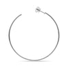 ESTATE EXTRA LARGE .71CT DIAMOND 14KT WHITE GOLD CLASSIC HOOP HANGING EARRINGS
