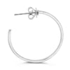 ESTATE .20CT DIAMOND 14KT WHITE GOLD 3D CLASSIC HOOP HANGING EARRINGS