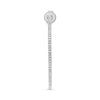 ESTATE LARGE .31CT DIAMOND 14KT WHITE GOLD 3D CLASSIC HOOP HANGING EARRINGS