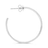 ESTATE LARGE .31CT DIAMOND 14KT WHITE GOLD 3D CLASSIC HOOP HANGING EARRINGS