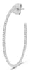 ESTATE LARGE .31CT DIAMOND 14KT WHITE GOLD 3D CLASSIC HOOP HANGING EARRINGS