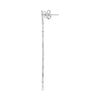 ESTATE .44CT DIAMOND 14KT WHITE GOLD 3D ELONGATED TEAR DROP HANGING EARRINGS