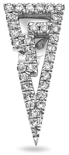 ESTATE .15CT DIAMOND 14KT WHITE GOLD 3D TRIANGULAR PUZZLE FUN HANGING EARRINGS