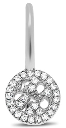 ESTATE .14CT DIAMOND 14KT WHITE GOLD 3D ROUND CIRCULAR FILIGREE HANGING EARRINGS