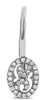 ESTATE .14CT DIAMOND 14KT WHITE GOLD 3D OVAL X LOVE LEVERBACK HANGING EARRINGS