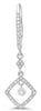 ESTATE .28CT DIAMOND 14KT WHITE GOLD SOLITAIRE SQUARE LEVERBACK HANGING EARRINGS