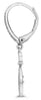 ESTATE .28CT DIAMOND 14KT WHITE GOLD SOLITAIRE SQUARE LEVERBACK HANGING EARRINGS