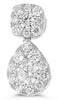 .98CT DIAMOND 14KT WHITE GOLD ROUND SQUARE & PEAR SHAPE JACKET HANGING EARRINGS