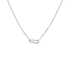 ESTATE .07CT DIAMOND 14KT WHITE GOLD 3D CLASSIC RECTANGULAR FUN NECKLACE