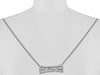 ESTATE .13CT DIAMOND 14KT WHITE GOLD CLASSIC BOW FILIGREE FUN NECKLACE