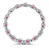 ESTATE 2.77CT DIAMOND & AAA RUBY 14KT WHITE GOLD CIRCLE OF LIFE FLOATING PENDANT