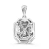 .92CT DIAMOND 14K WHITE GOLD ROUND & BAGUETTE INVISIBLE OCTAGON FLOATING PENDANT