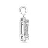 .92CT DIAMOND 14K WHITE GOLD ROUND & BAGUETTE INVISIBLE OCTAGON FLOATING PENDANT