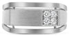 ESTATE WIDE .18CT DIAMOND 14KT WHITE GOLD 3D RECTANGULAR MATTE & SHINY MENS RING