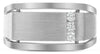 .15CT DIAMOND 14KT WHITE GOLD MATTE & SHINY RECTANGULAR 3 STONE MEN'S RING
