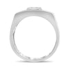 ESTATE .23CT DIAMOND 14K WHITE GOLD 3D CLASSIC OCTAGON NINE STONE FUN MEN'S RING