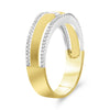 ESTATE .51CT DIAMOND 14KT 2 TONE GOLD 3D ROUND SOLITAIRE TENSION FUN MEN'S RING