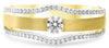 ESTATE .51CT DIAMOND 14KT 2 TONE GOLD 3D ROUND SOLITAIRE TENSION FUN MEN'S RING