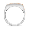 ESTATE .60CT DIAMOND 14KT WHITE 3D ROUND RECTANGULAR PAVE CLASSIC MEN'S RING
