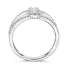 WIDE .49CT DIAMOND 14KT WHITE GOLD ROUND & BAGUETTE TRIPLE SQUARE FUN LOVE RING
