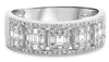 .53CT DIAMOND 14KT WHITE GOLD 3D ROUND & BAGUETTE MULTI SQUARE ANNIVERSARY RING