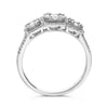 .58CT DIAMOND 14KT WHITE GOLD 3D ROUND & BAGUETTE PAST PRESENT FUTURE LOVE RING