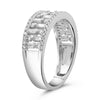 WIDE .53CT DIAMOND 14KT WHITE GOLD ROUND & BAGUETTE ETOILE FUN ANNIVERSARY RING