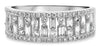 WIDE .53CT DIAMOND 14KT WHITE GOLD ROUND & BAGUETTE ETOILE FUN ANNIVERSARY RING