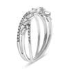 .44CT DIAMOND 14K WHITE GOLD ROUND & BAGUETTE CRISS CROSS DIAGONAL INFINITY RING