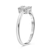 .23CT DIAMOND 14KT WHITE GOLD ROUND & BAGUETTE INVISIBLE SQUARE FRIENDSHIP RING
