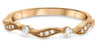 ESTATE .14CT DIAMOND 14K ROSE GOLD MULTI WAVE FILIGREE MILGRAIN ANNIVERSARY RING
