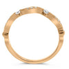 ESTATE .14CT DIAMOND 14K ROSE GOLD MULTI WAVE FILIGREE MILGRAIN ANNIVERSARY RING