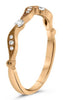ESTATE .14CT DIAMOND 14K ROSE GOLD MULTI WAVE FILIGREE MILGRAIN ANNIVERSARY RING