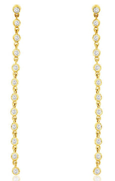 0.50CT DIAMOND 14KT YELLOW GOLD 3D CLASSIC ROUND BY THE YARD FUN HANGING EARRINGS