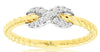 ESTATE .10CT DIAMOND 14KT 2 TONE GOLD 3D ROUND CRISS CROSS INFINITY LOVE RING