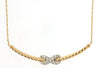 ESTATE .10CT DIAMOND 14KT 2 TONE GOLD INFINITY CRISS CROSS INFINITY BAR NECKLACE